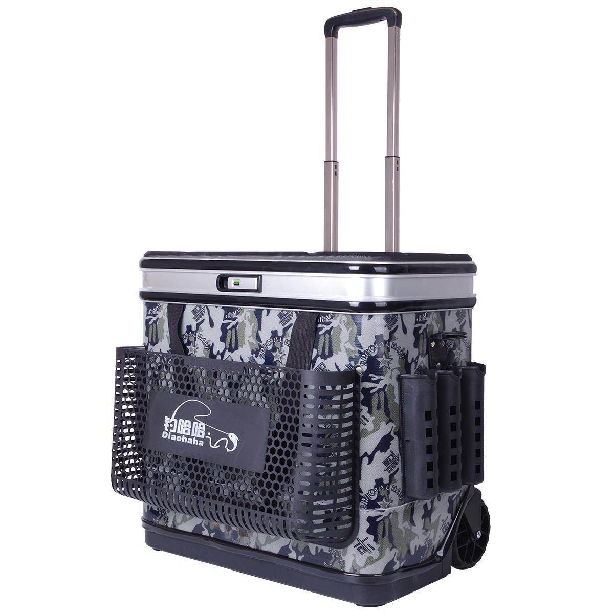 Multi-purpose fishing drums with six-plugs and a thick, large-wheeled live fish barrel pole